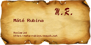 Máté Rubina névjegykártya