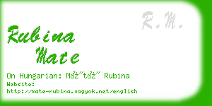 rubina mate business card